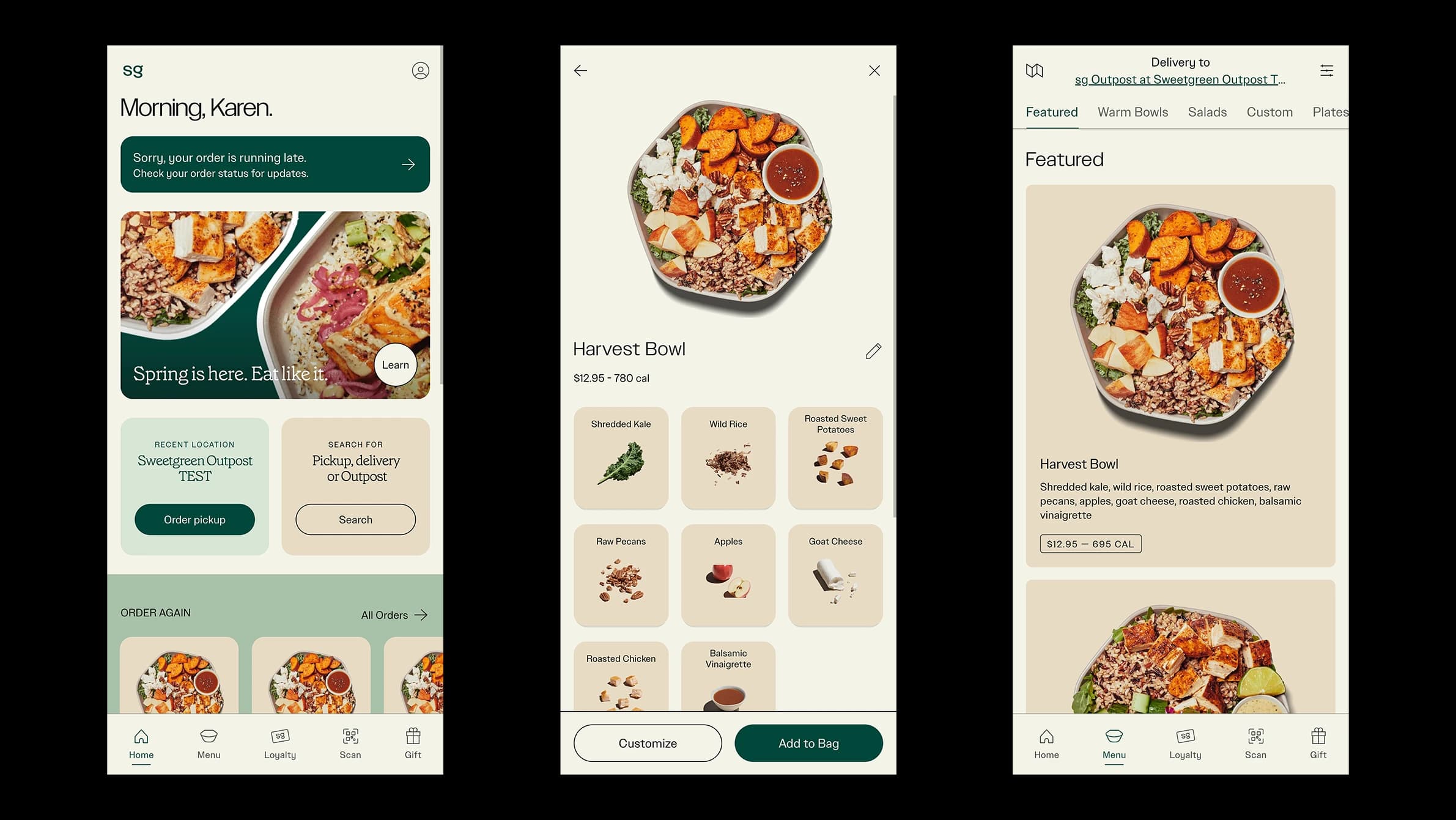 Screenshot of the Sweetgreen project